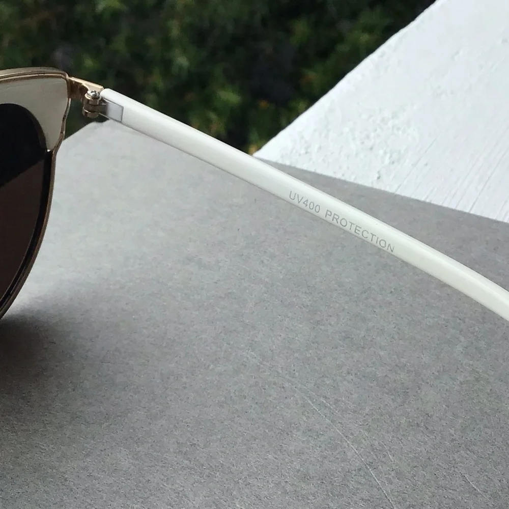 Steampunk Funky Sunglasses Blue Mirrored Lenses with White Frame Unisex - Picture 7 of 8